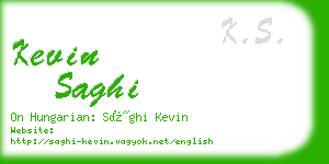 kevin saghi business card